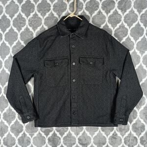 Abercrombie & Fitch Jacket Mens Small Gray Knit Textured Button Front Shacket